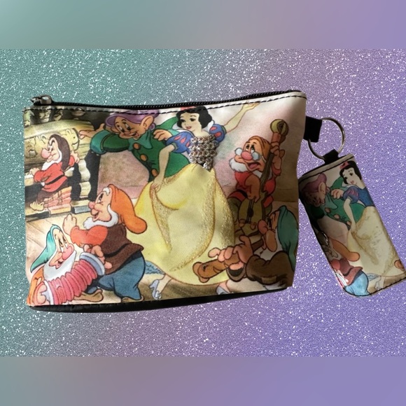 Disney Handbags - Disney Snow White & Dwarfs Cosmetic Case and Detachable Matching Lipstick Case